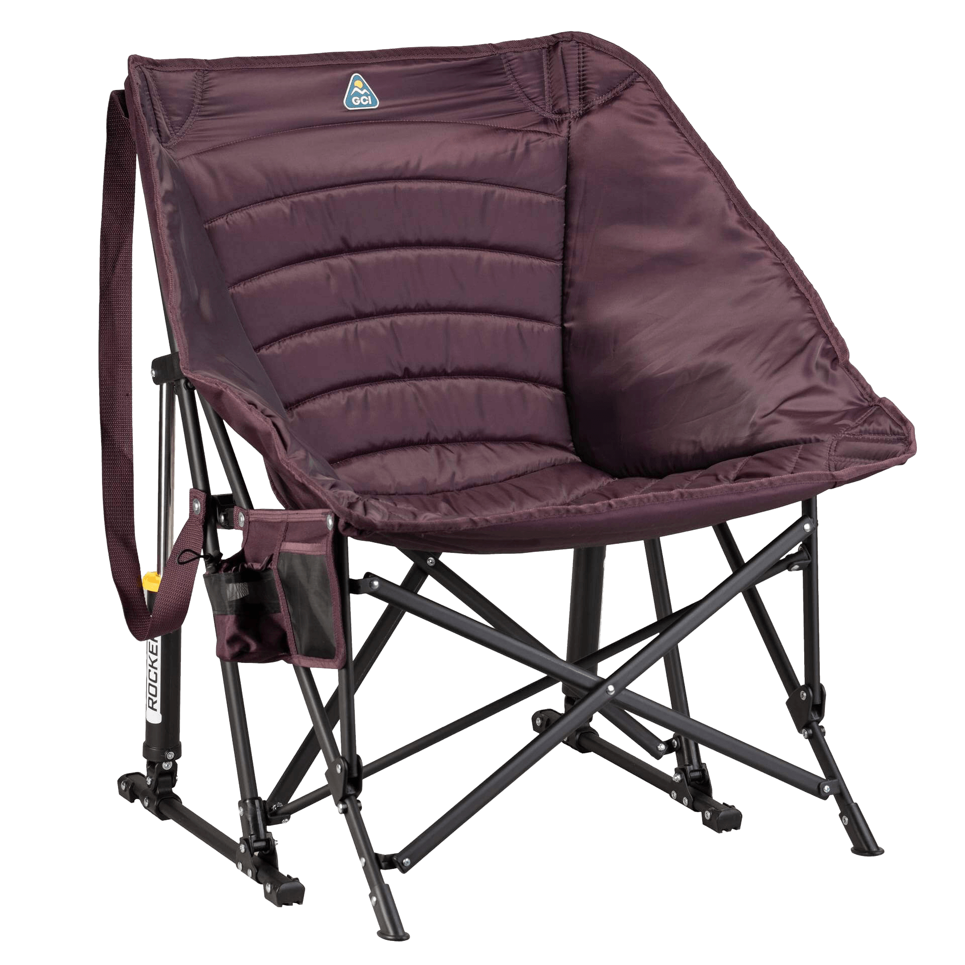 Smooth Motion Puff Rocker - Choice 731 - Heavy-Duty Kickback Rocker with Beverage Holder - Amethyst