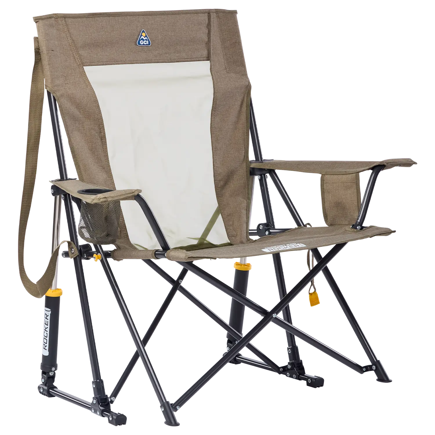 Heavy-Duty Freestyle Comfort Pro Rocker XL - Choice 107 - RoadTrip Rocker Smooth Motion Camp Chair - Heathered Aged Fatigue