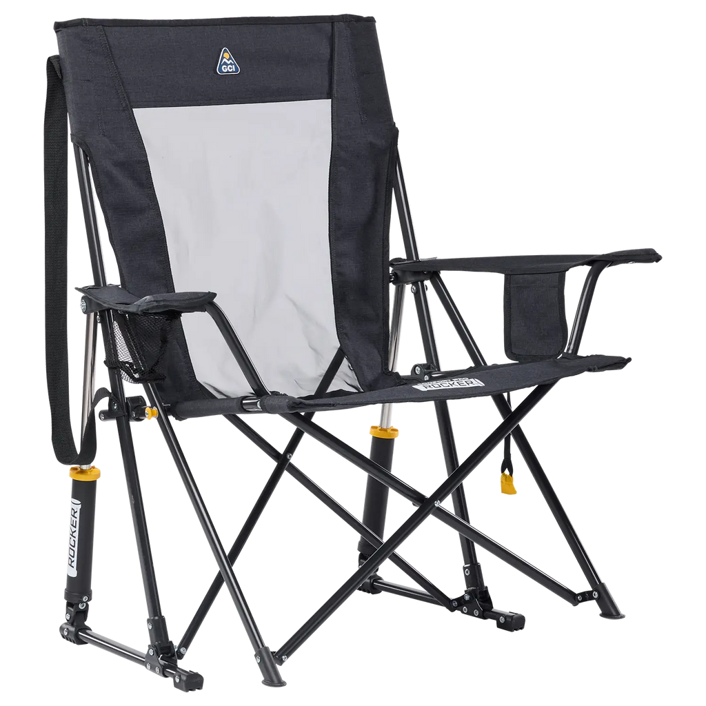 Heavy-Duty Freestyle Comfort Pro Rocker XL - Choice 107 - RoadTrip Rocker Smooth Motion Camp Chair - Heathered Charcoal
