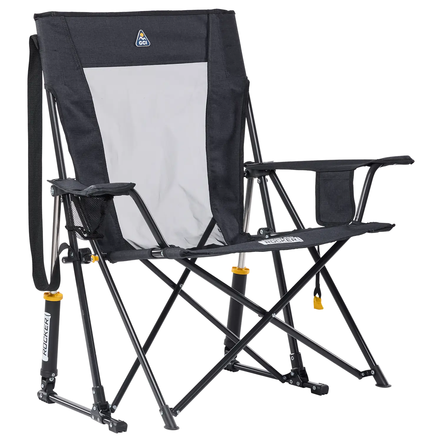 Heavy-Duty Freestyle Comfort Pro Rocker XL - Choice 107 - RoadTrip Rocker Smooth Motion Camp Chair - Heathered Charcoal