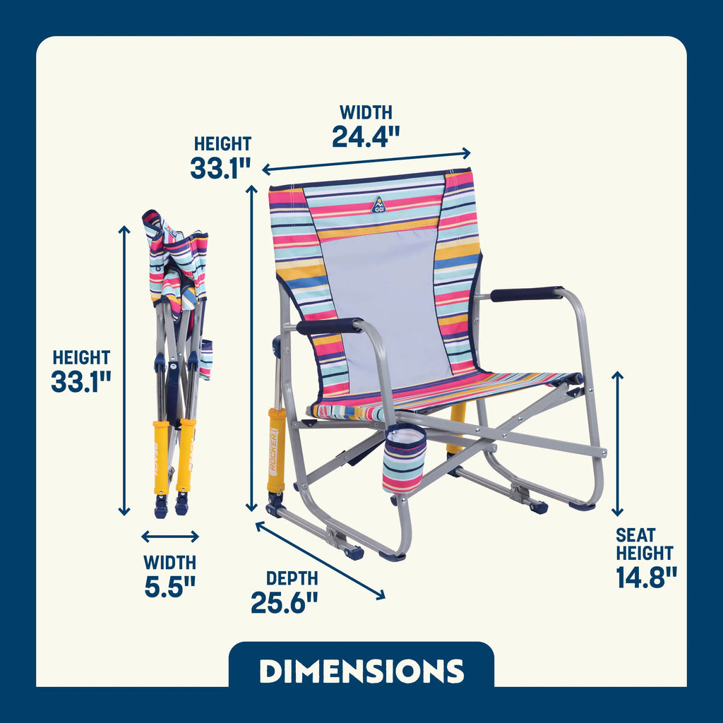 Premium All-Weather Beach Rocker - Choice 712 - Freestyle Rocker Portable Outdoor Folding Chair Detail