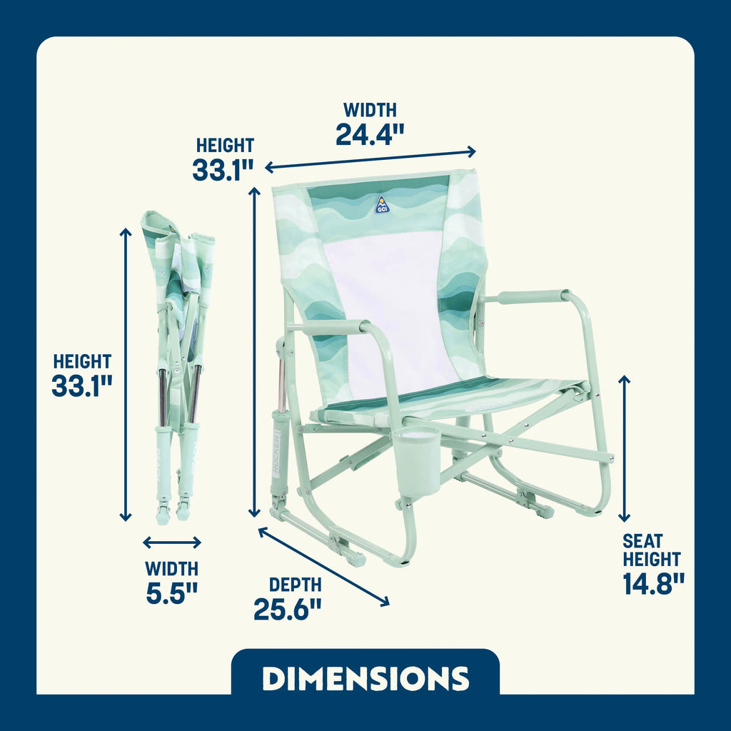 Premium All-Weather Beach Rocker - Choice 712 - Freestyle Rocker Portable Outdoor Folding Chair Detail