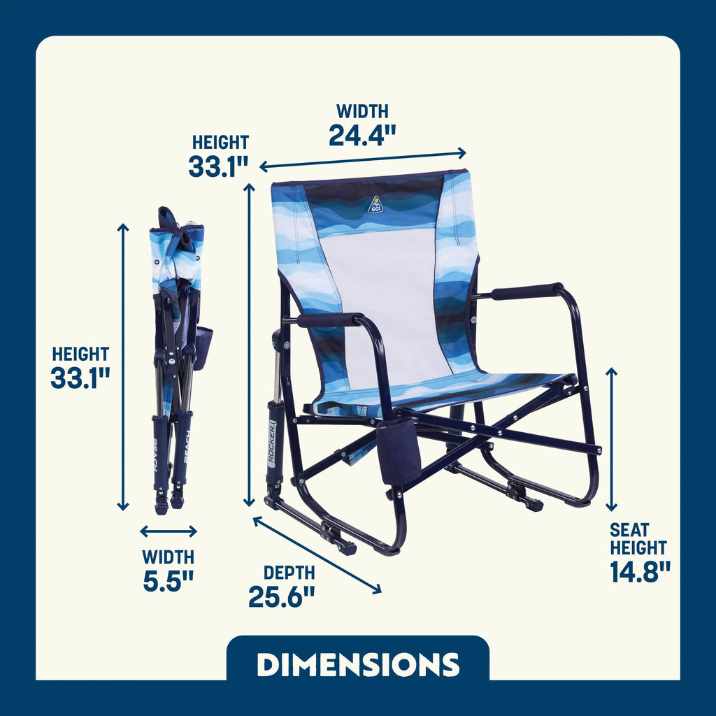 Premium All-Weather Beach Rocker - Choice 712 - Freestyle Rocker Portable Outdoor Folding Chair Detail