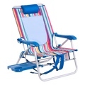Low-Profile Big Surf with Slide Table - Choice 334 - Portable Heavy-Duty Low Boy Chair for Ocean Side - Multi Stripe
