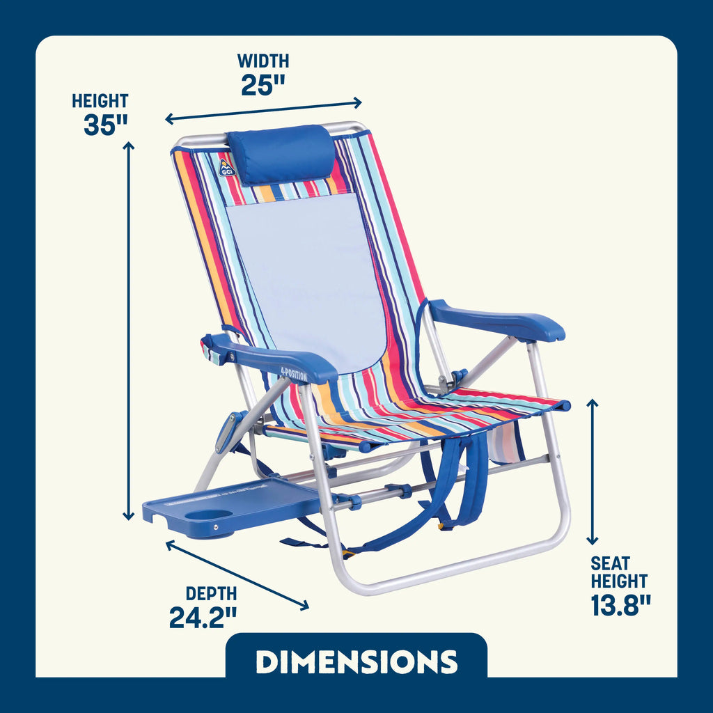 Low-Profile Big Surf with Slide Table - Choice 334 - Portable Heavy-Duty Low Boy Chair for Ocean Side Detail