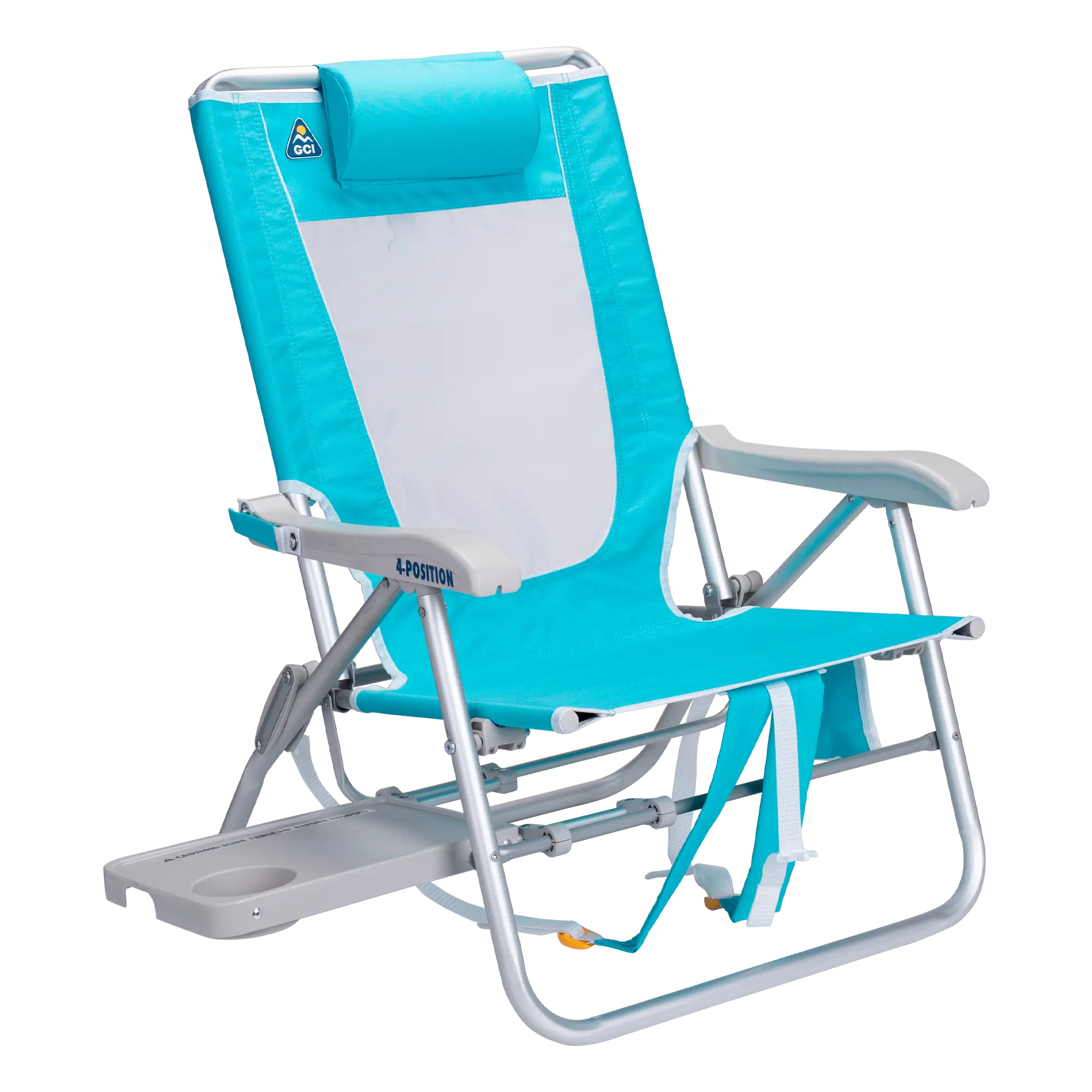 Low-Profile Big Surf with Slide Table - Choice 334 - Portable Heavy-Duty Low Boy Chair for Ocean Side - Seafoam Green