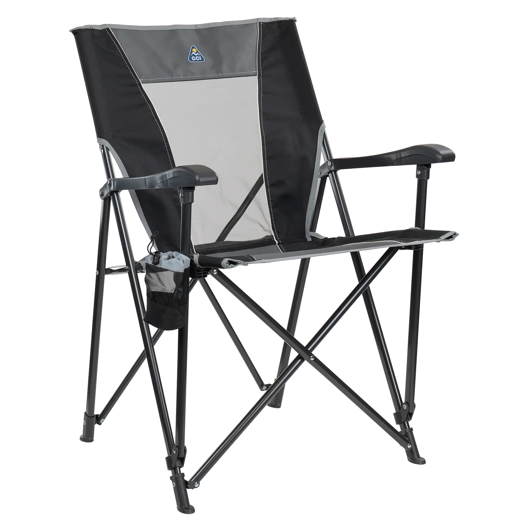 Telescoping Frame Eazy Chair - Choice 976 - Pico Compact Folding Camp Chair with Carry Bag - Black