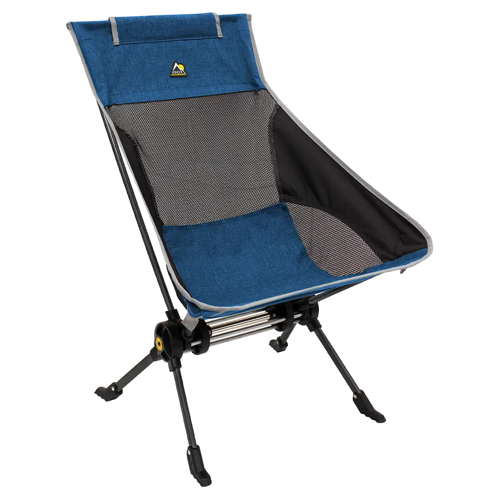 Heavy-Duty Freestyle ComPack Rocker - Choice 980 - Patented Spring-Action Rocking Chair for Camping - Heathered Royal