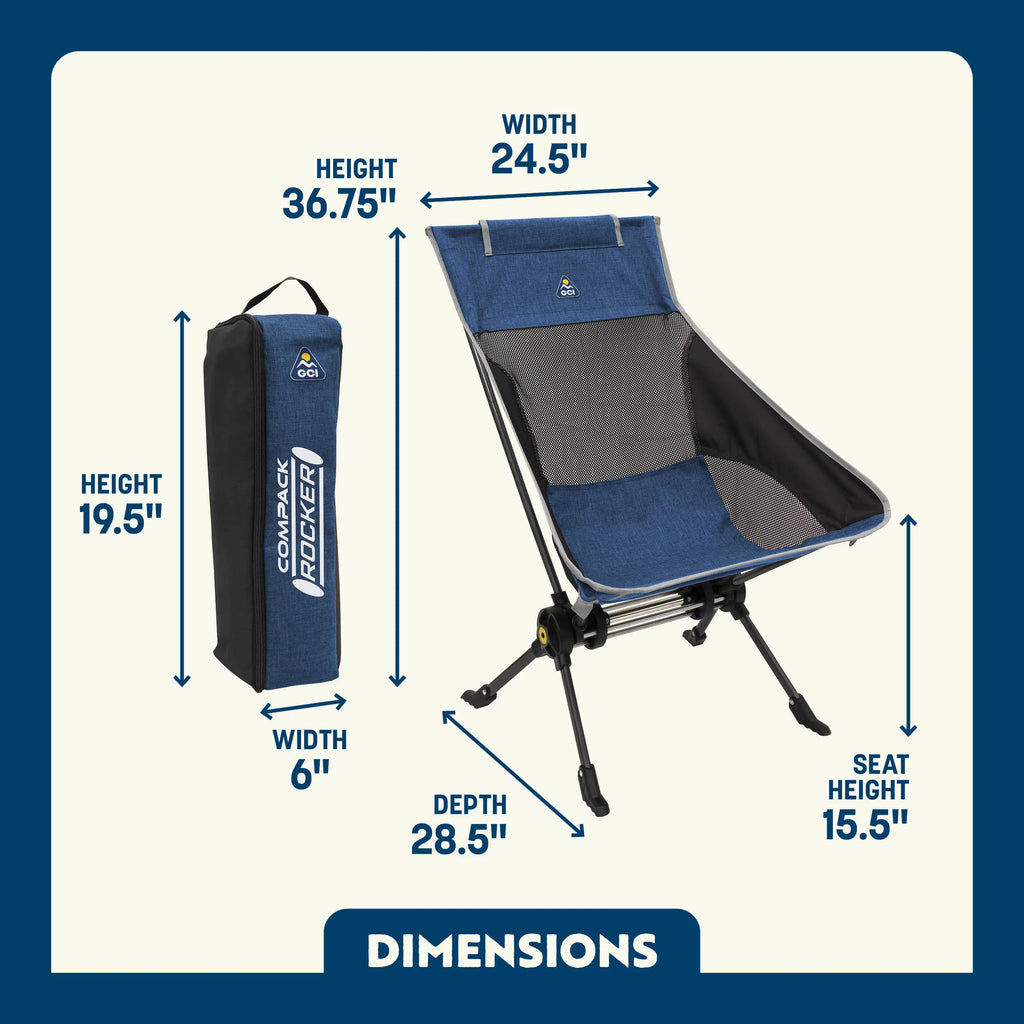 Heavy-Duty Freestyle ComPack Rocker - Choice 980 - Patented Spring-Action Rocking Chair for Camping Detail