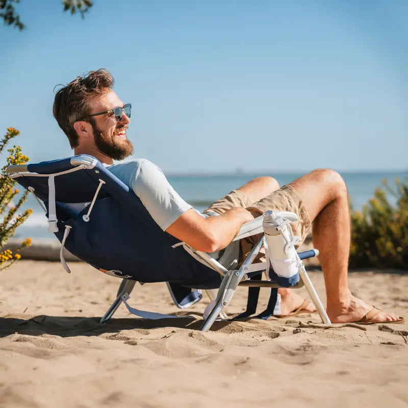 Rust-Resistant Aluminum Backpack Beach Chair - Choice 709 - Rust-Resistant Aluminum Sand-Friendly Lounge Chair Detail