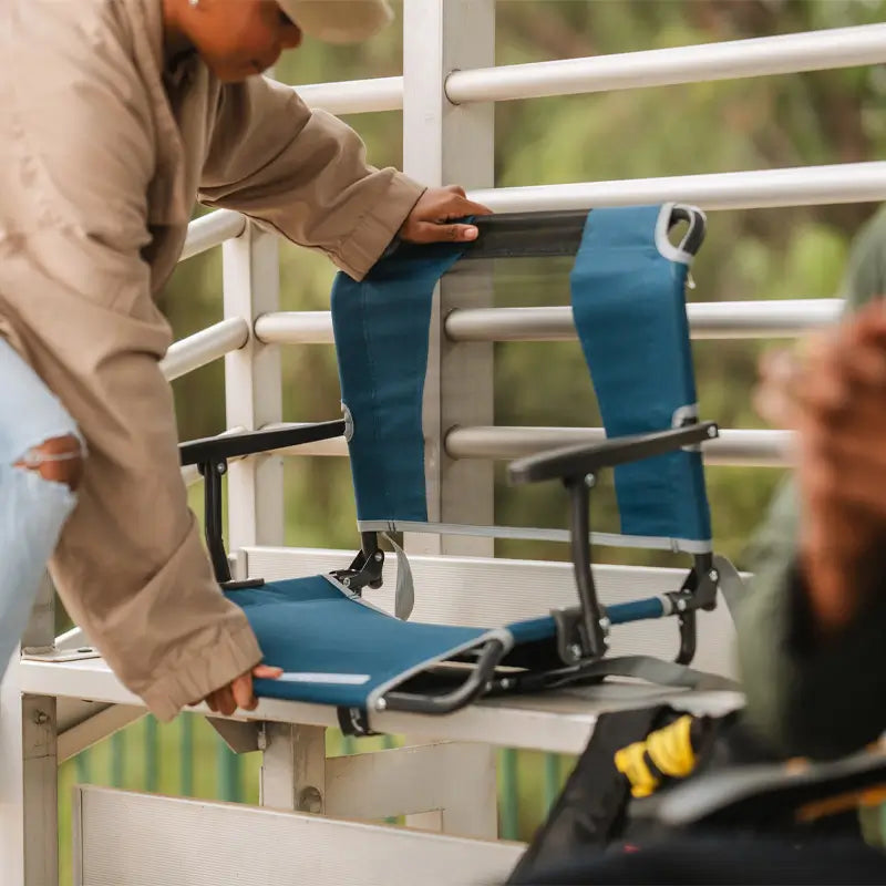 Bleacher-Friendly Big Comfort Stadium Chair with Armrests - Choice 465 - Lightweight Folding Bleacher Chair with Cushioning Detail
