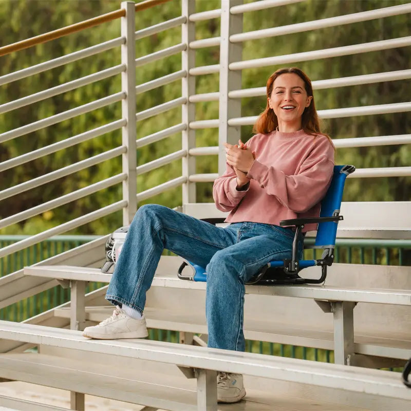 Bleacher-Friendly Big Comfort Stadium Chair with Armrests - Choice 465 - Lightweight Folding Bleacher Chair with Cushioning Detail