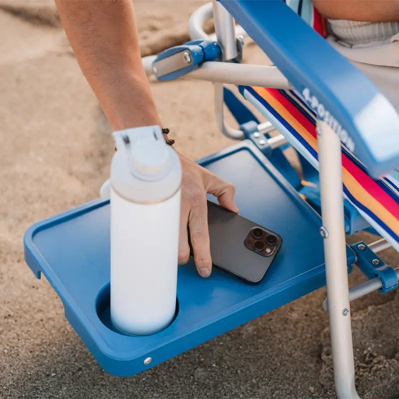Low-Profile Big Surf with Slide Table - Choice 334 - Portable Heavy-Duty Low Boy Chair for Ocean Side Detail