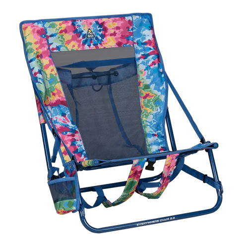 Backpack Travel Everywhere Chair 2 - Choice 656 - Rust-Resistant Aluminum Sand-Friendly Lounge Chair - Tie Dye
