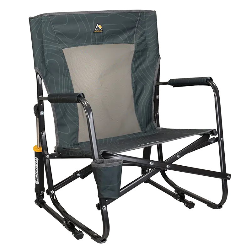 Patented Spring-Action FirePit Rocker - Choice 737 - Patented Spring-Action Rocking Chair for Camping - Hunter Topo