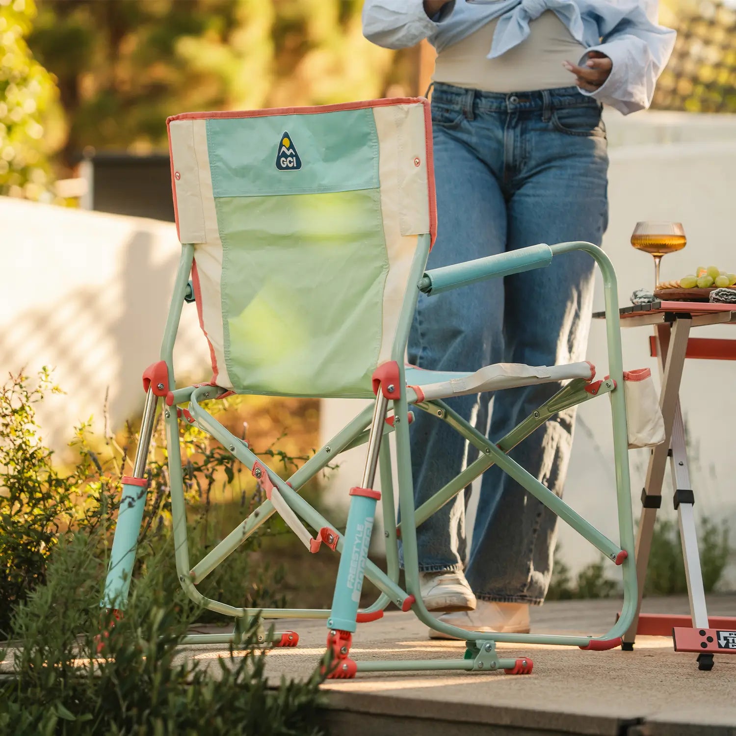 Smooth Motion Freestyle Rocker - Choice 711 - Freestyle Rocker Portable Outdoor Folding Chair Detail