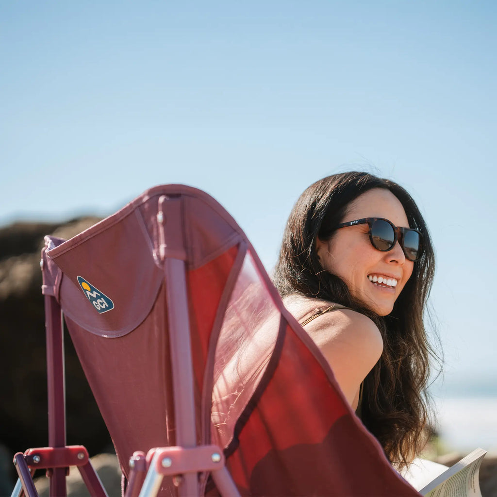 Luxury Camp Pod Rocker Elite - Choice 832 - Heavy-Duty Kickback Rocker with Beverage Holder Detail