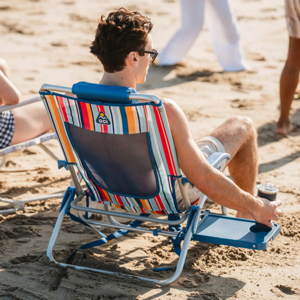 Low-Profile Big Surf with Slide Table - Choice 334 - Portable Heavy-Duty Low Boy Chair for Ocean Side Detail