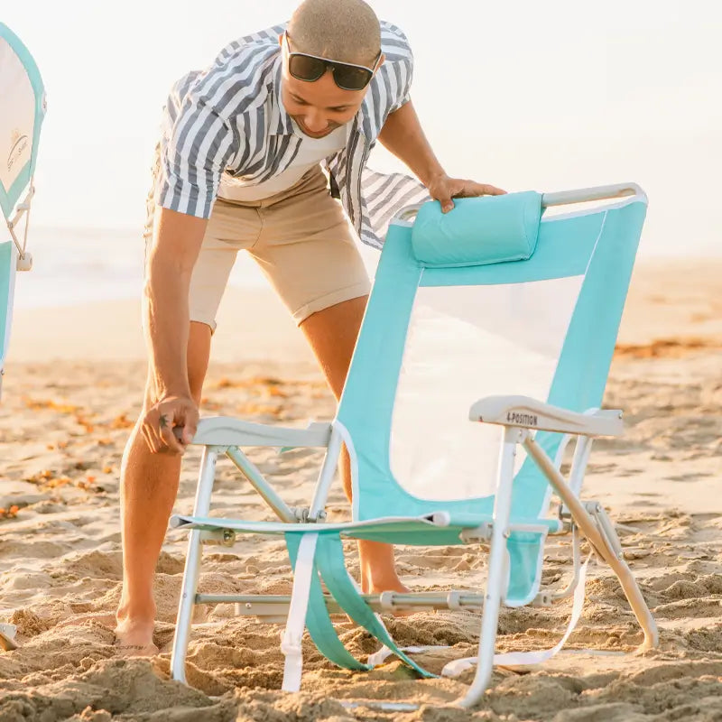 Low-Profile Big Surf with Slide Table - Choice 334 - Portable Heavy-Duty Low Boy Chair for Ocean Side Detail
