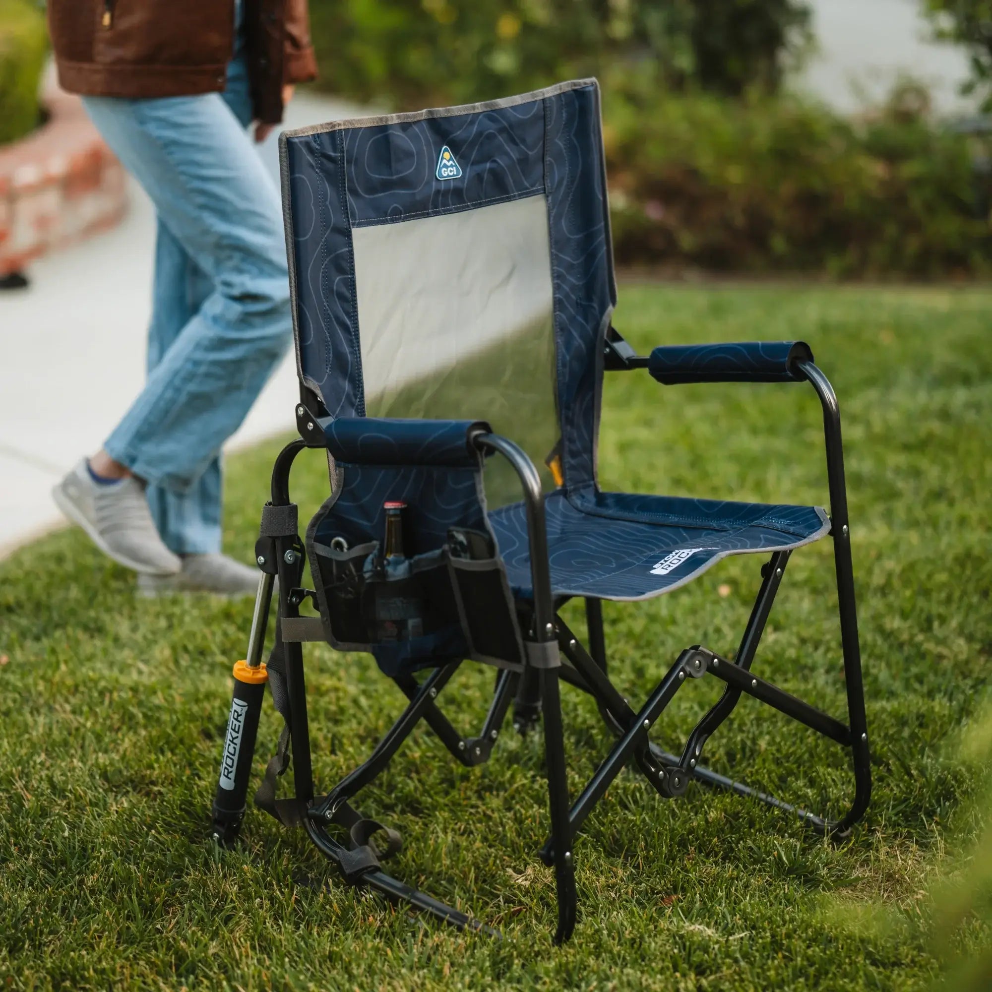 Patented Spring-Action Stowaway Rocker - Choice 794 - RoadTrip Rocker Smooth Motion Camp Chair Detail