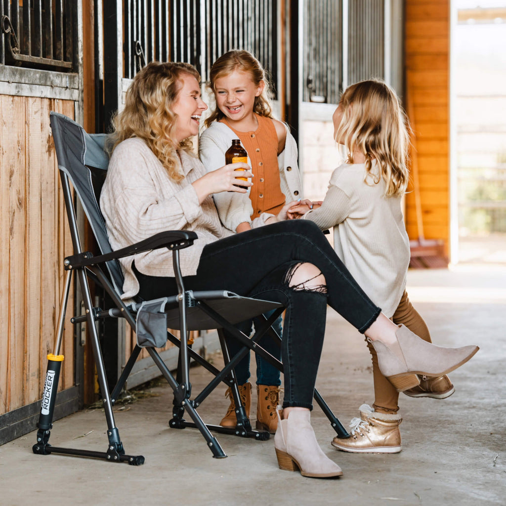 Premium All-Weather RoadTrip Rocker - Choice 855 - Patented Spring-Action Rocking Chair for Camping Detail