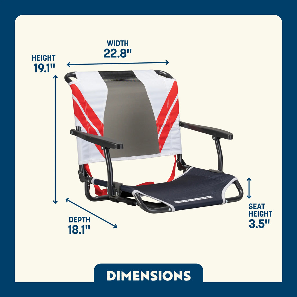 Bleacher-Friendly Big Comfort Stadium Chair with Armrests - Choice 465 - Lightweight Folding Bleacher Chair with Cushioning Detail
