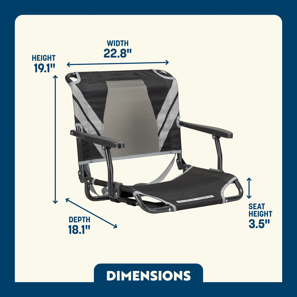 Bleacher-Friendly Big Comfort Stadium Chair with Armrests - Choice 465 - Lightweight Folding Bleacher Chair with Cushioning Detail