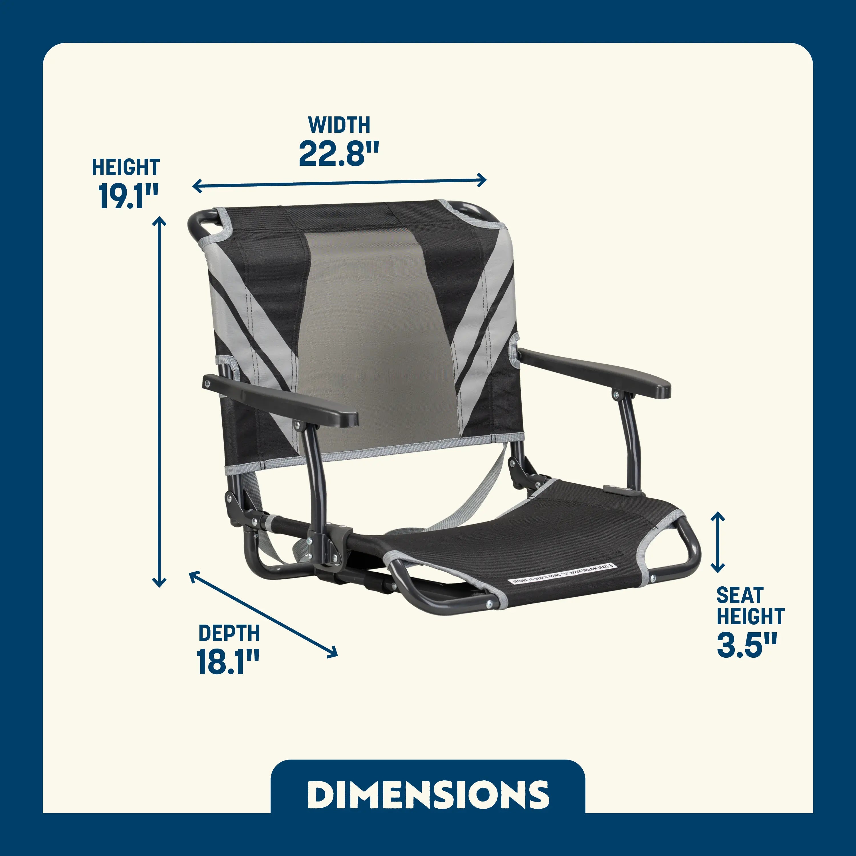 Bleacher-Friendly Big Comfort Stadium Chair with Armrests - Choice 465 - Lightweight Folding Bleacher Chair with Cushioning Detail