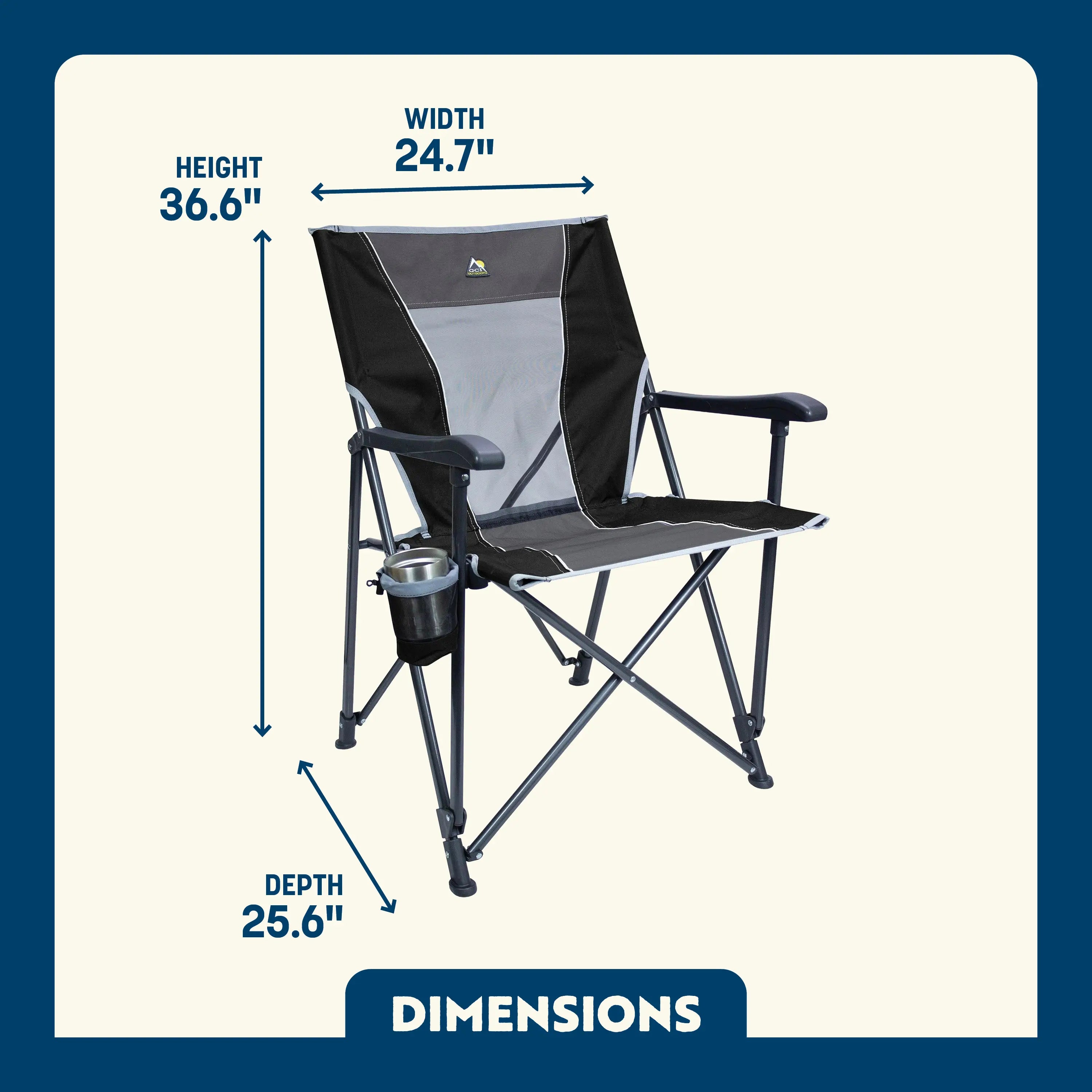 Telescoping Frame Eazy Chair - Choice 976 - Pico Compact Folding Camp Chair with Carry Bag Detail