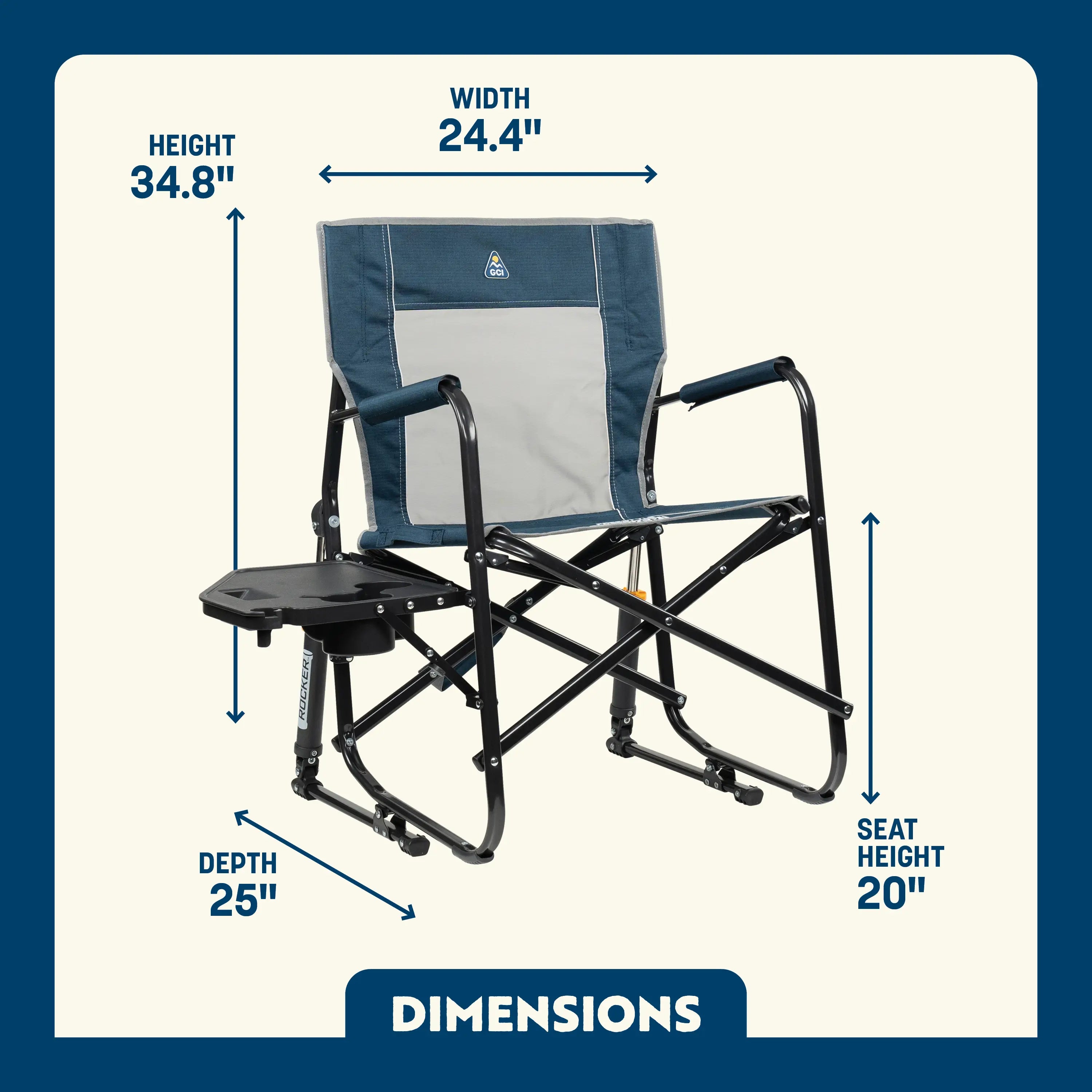 Smooth Motion Freestyle Rocker with Side Table - Choice 853 - Heavy-Duty Kickback Rocker with Beverage Holder Detail