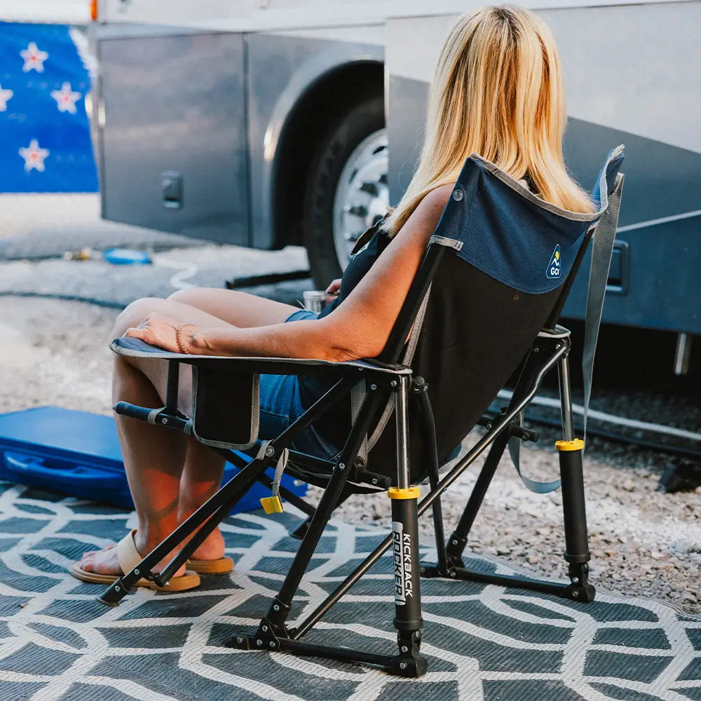 Luxury Camp Kickback Rocker - Choice 345 - Freestyle Rocker Portable Outdoor Folding Chair Detail