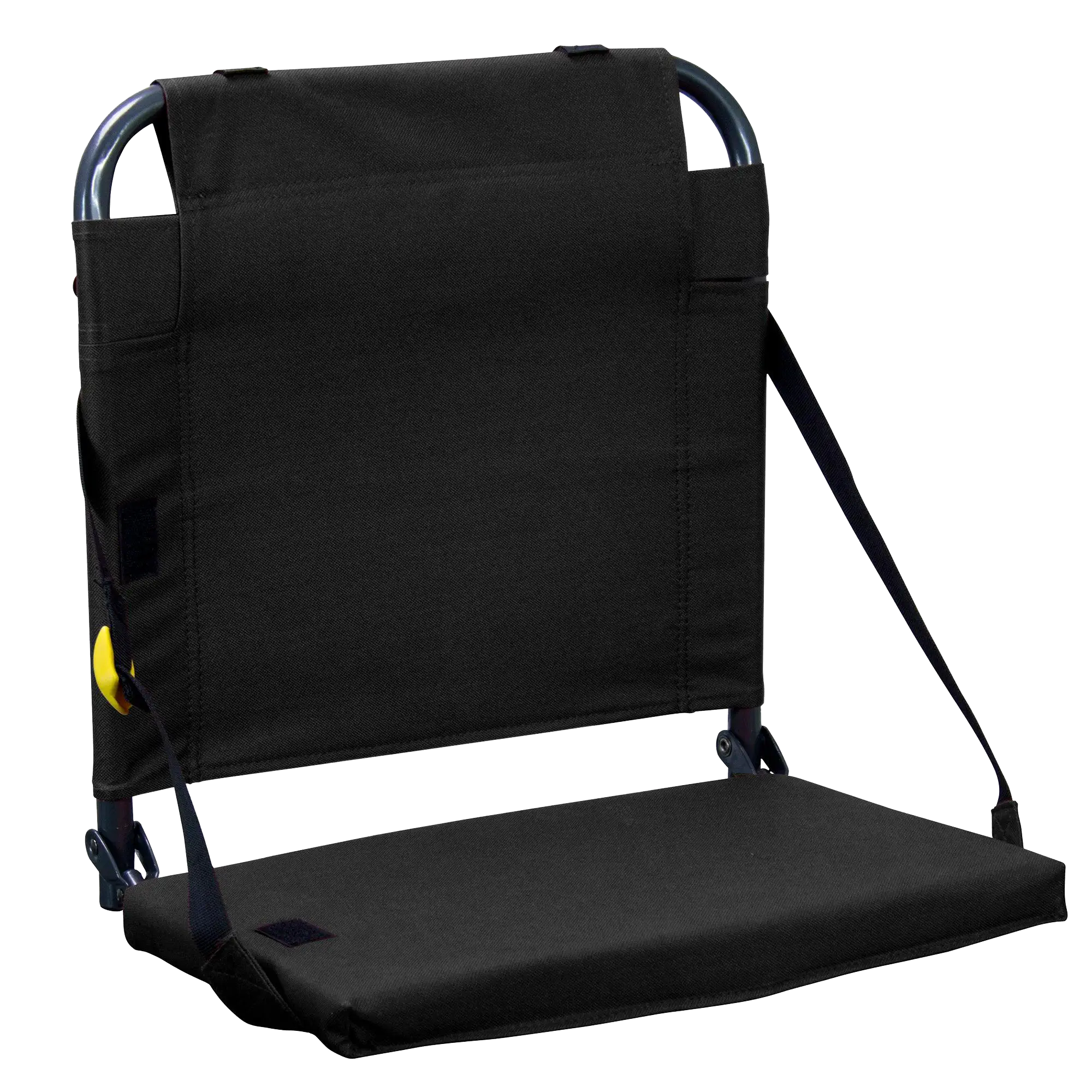 Secure-Hook BleacherBack - Choice 696 - Lightweight Folding Bleacher Chair with Cushioning - Black