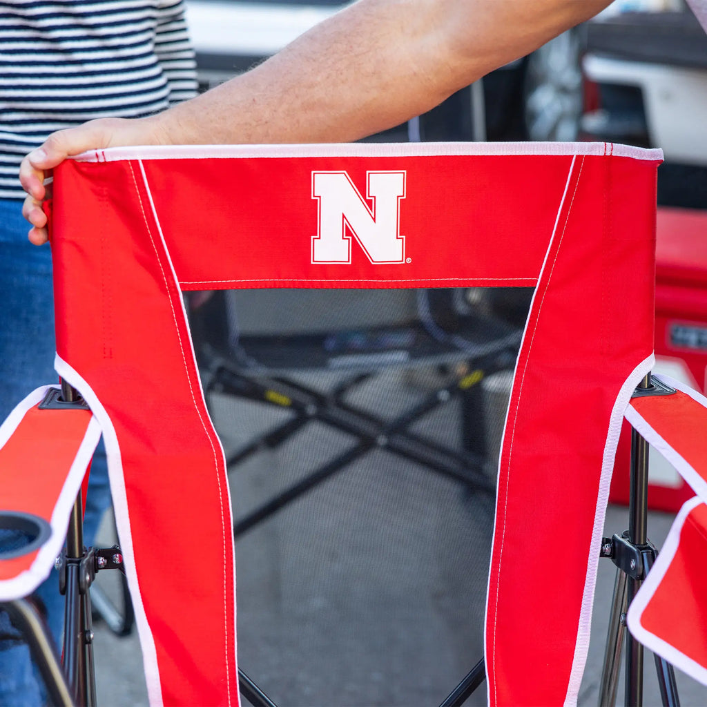 Heavy-Duty Freestyle College Comfort Pro Rocker - Nebraska Cornhuskers - Choice 161 - Patented Spring-Action Rocking Chair for Camping Detail