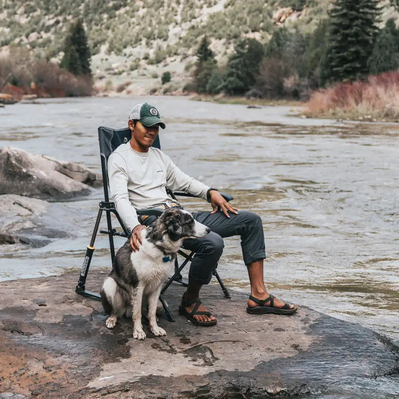 Premium All-Weather RoadTrip Rocker - Choice 855 - Patented Spring-Action Rocking Chair for Camping Detail