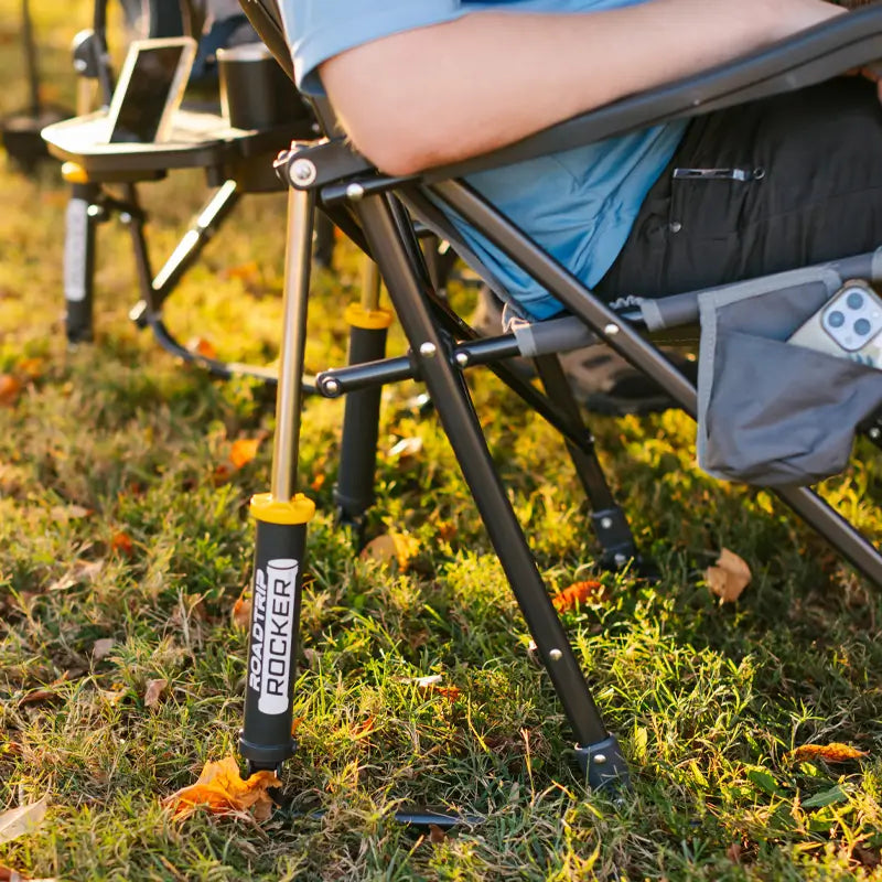 Premium All-Weather RoadTrip Rocker - Choice 855 - Patented Spring-Action Rocking Chair for Camping Detail