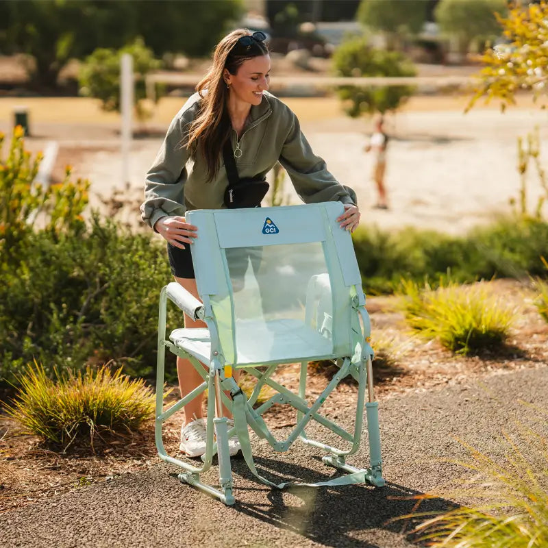 Patented Spring-Action Stowaway Rocker - Choice 794 - RoadTrip Rocker Smooth Motion Camp Chair Detail