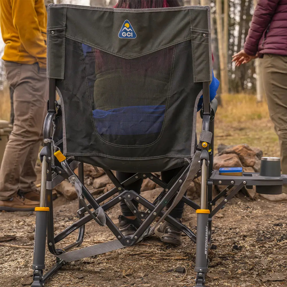 Luxury Camp Stowaway Rocker with Side Table - Choice 253 - RoadTrip Rocker Smooth Motion Camp Chair Detail