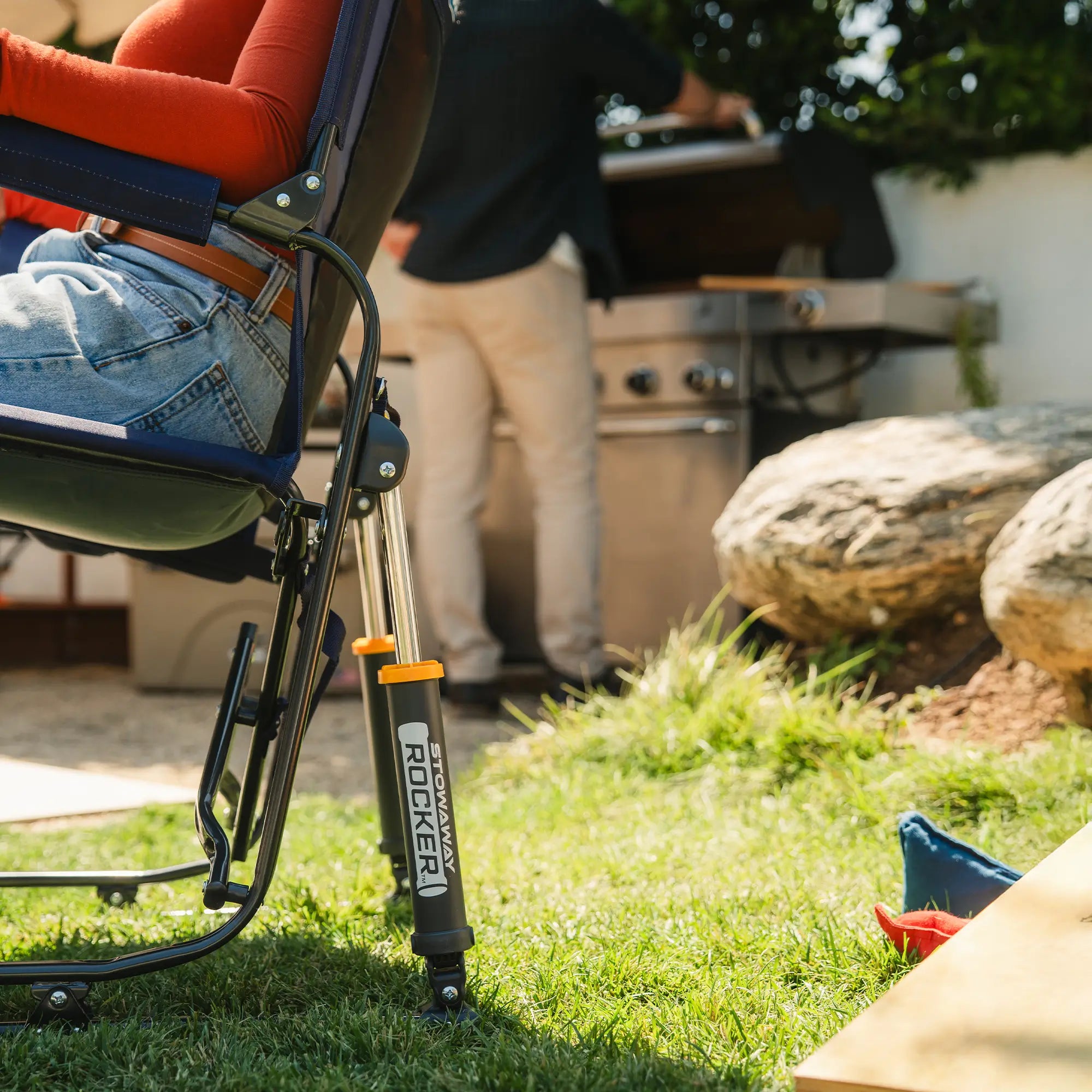 Patented Spring-Action Stowaway Rocker - Choice 794 - RoadTrip Rocker Smooth Motion Camp Chair Detail