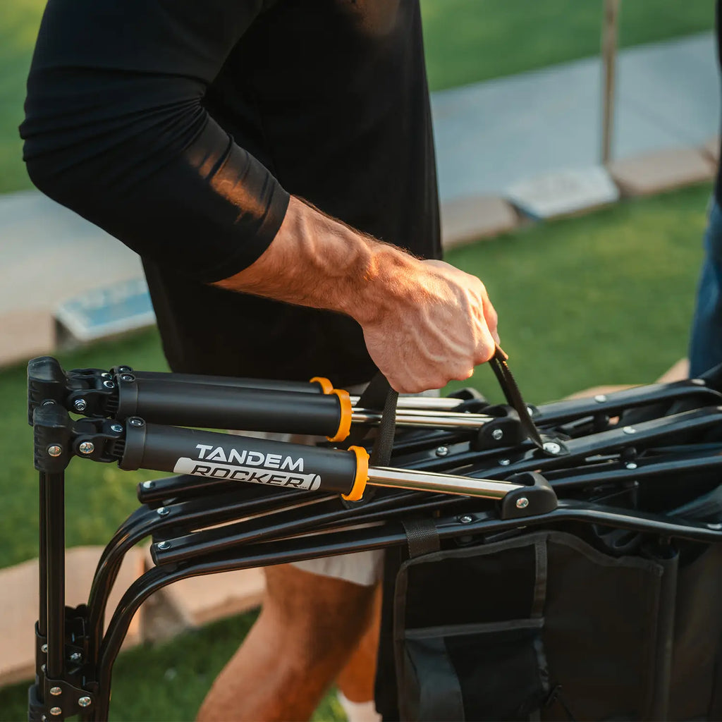 Patented Spring-Action Tandem Rocker - Choice 227 - Freestyle Rocker Portable Outdoor Folding Chair Detail