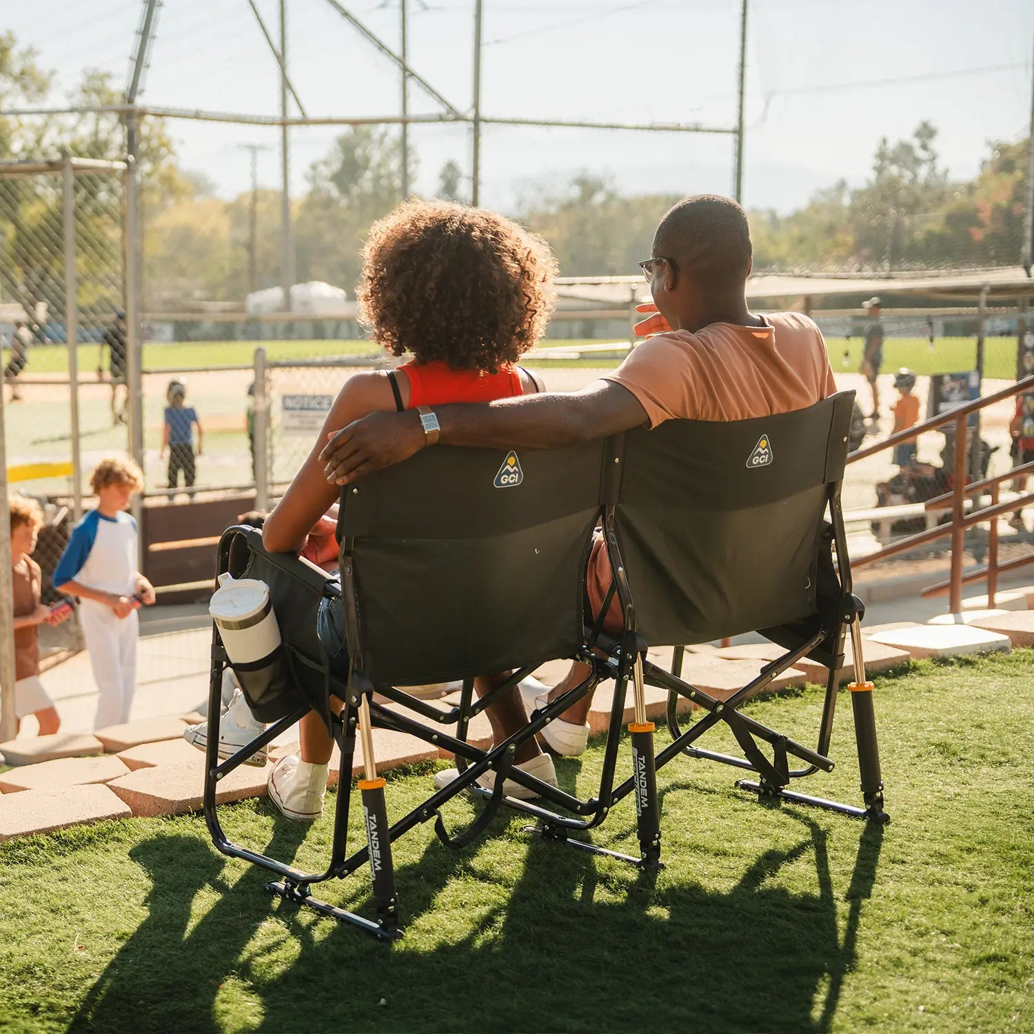 Patented Spring-Action Tandem Rocker - Choice 227 - Freestyle Rocker Portable Outdoor Folding Chair Detail