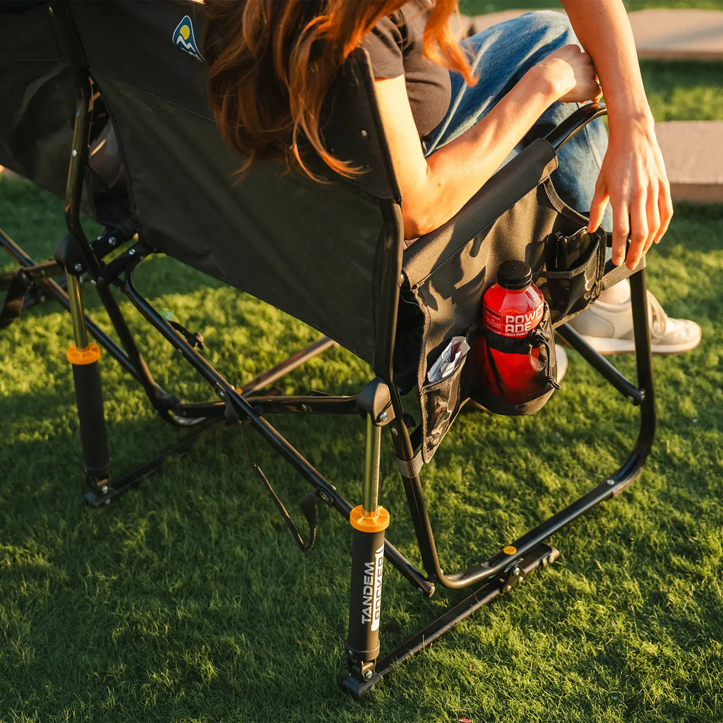 Patented Spring-Action Tandem Rocker - Choice 227 - Freestyle Rocker Portable Outdoor Folding Chair Detail