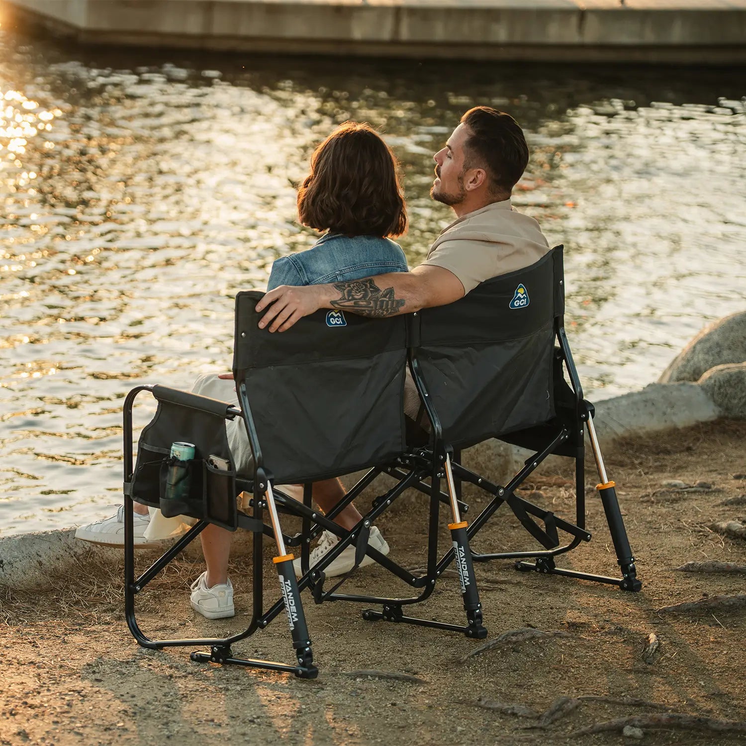 Patented Spring-Action Tandem Rocker - Choice 227 - Freestyle Rocker Portable Outdoor Folding Chair Detail