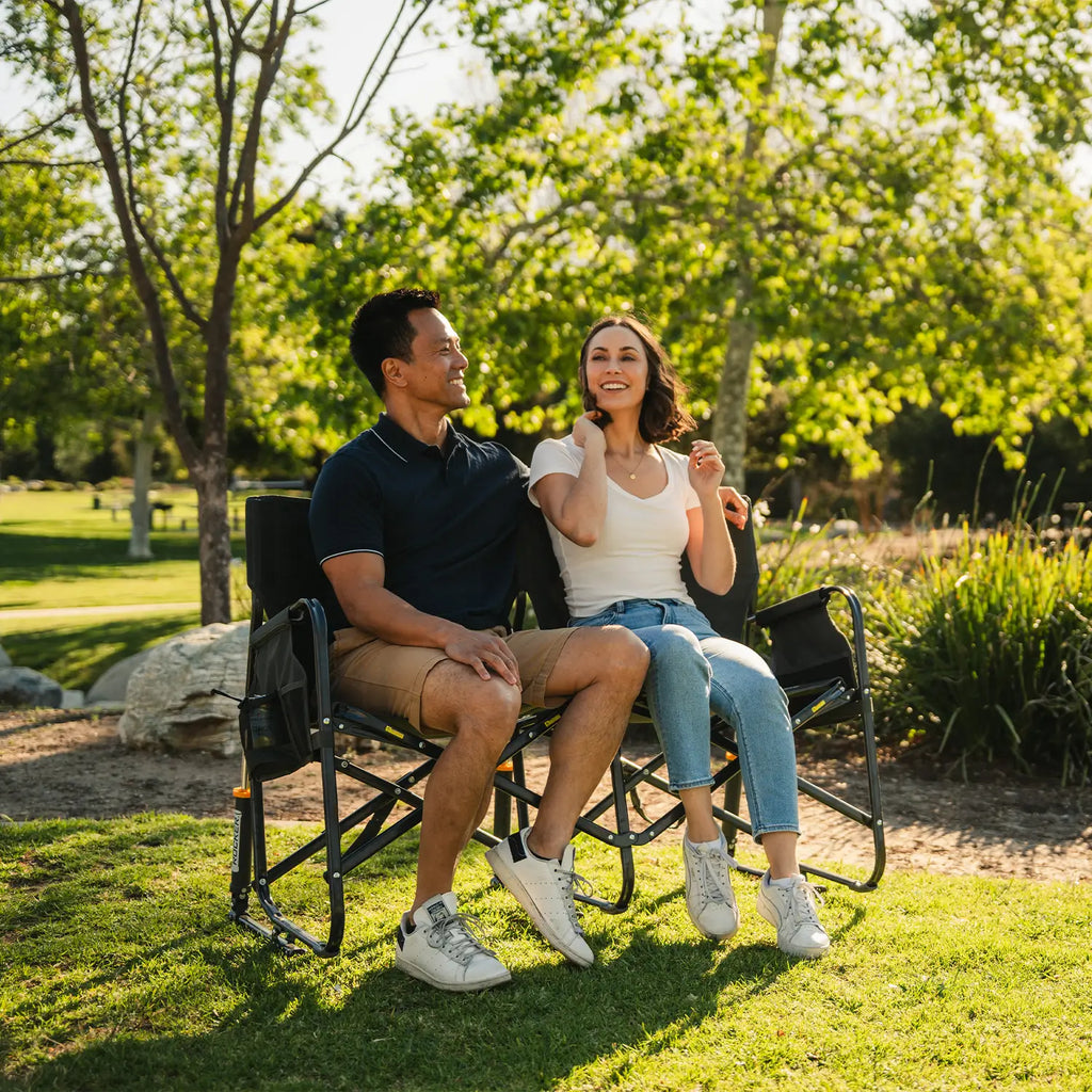 Patented Spring-Action Tandem Rocker - Choice 227 - Freestyle Rocker Portable Outdoor Folding Chair Detail