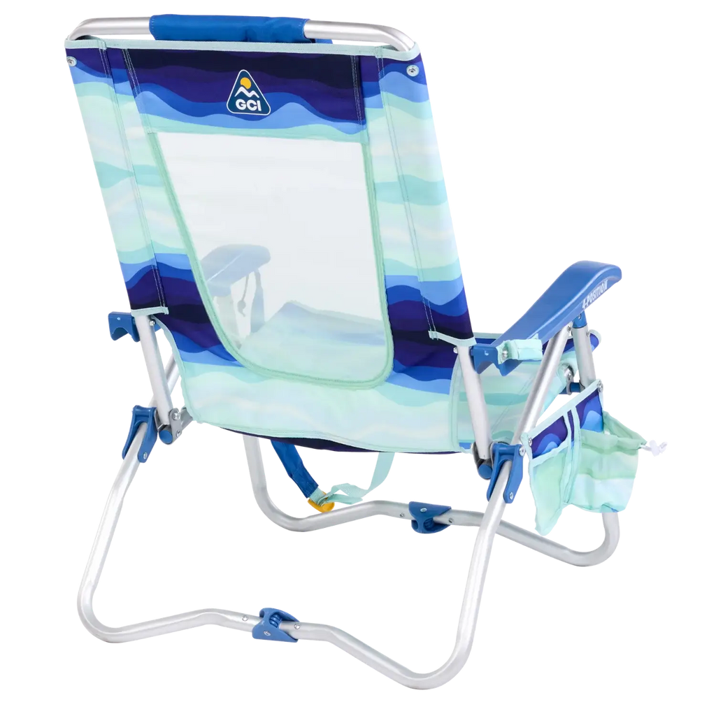 Rust-Resistant Aluminum Bi-Fold Beach Chair - Choice 601 - Low-Profile Reclining Beach Chair with Backpack Straps Detail