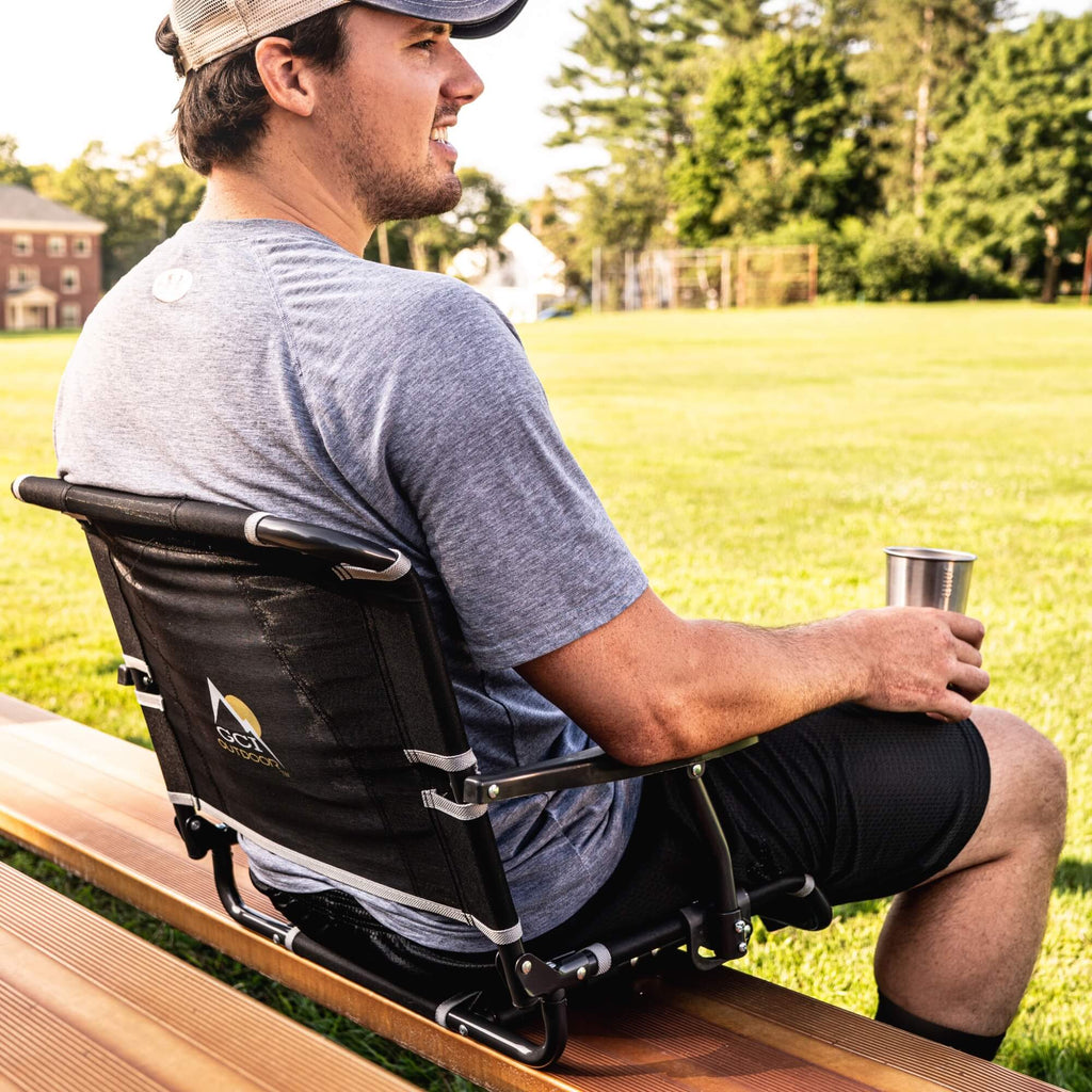 Bleacher-Friendly Big Comfort Stadium Chair with Armrests - Choice 465 - Lightweight Folding Bleacher Chair with Cushioning Detail