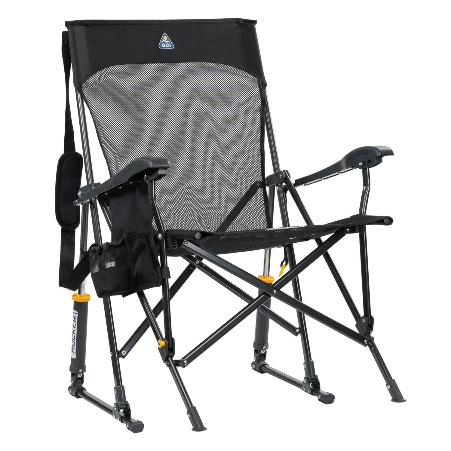 Luxury Camp BreezeRocker - Choice 504 - Freestyle Rocker Portable Outdoor Folding Chair - Black