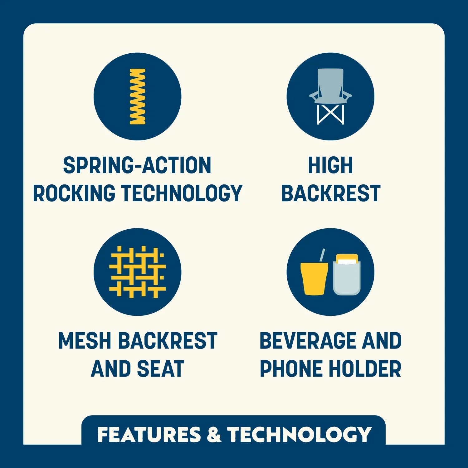 Luxury Camp BreezeRocker - Choice 504 - Freestyle Rocker Portable Outdoor Folding Chair Detail