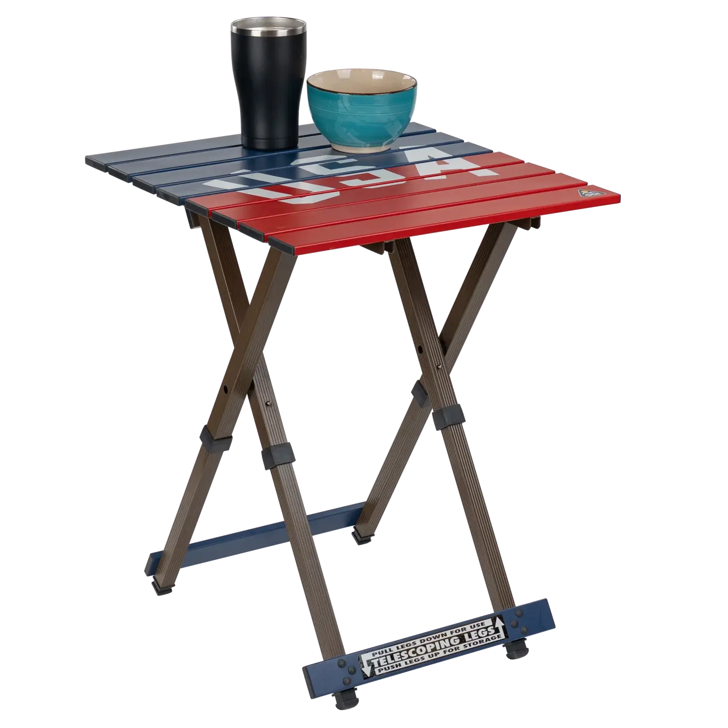 Slim-Fold Compact Camp Table 20 - USA Anniversary Deluxe - Choice 757 - Master Outdoor Kitchen Station for Tailgating & BBQ Detail