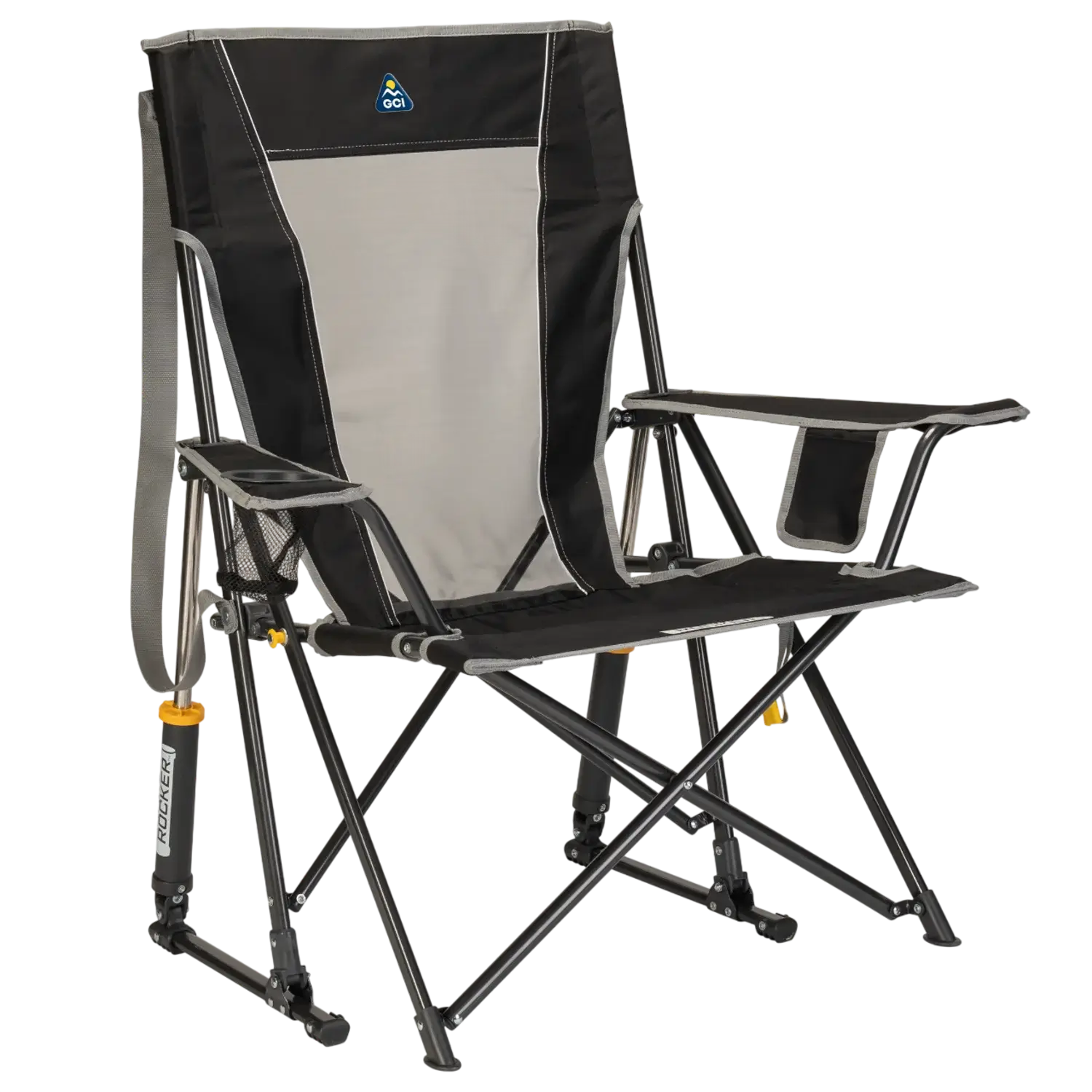 Smooth Motion Comfort Pro Rocker - Choice 375 - Freestyle Rocker Portable Outdoor Folding Chair - Black