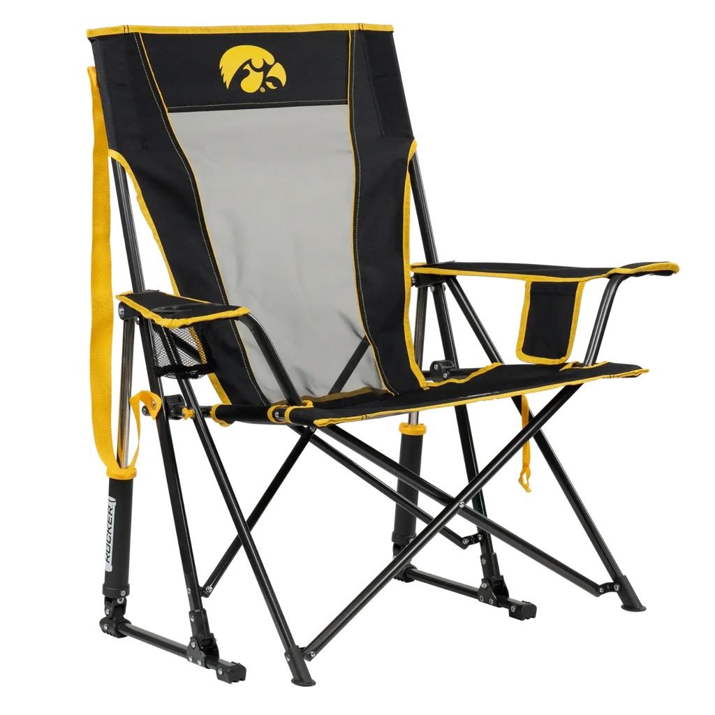 Smooth Motion College Comfort Pro Rocker - Iowa Hawkeyes - Choice 249 - Heavy-Duty Kickback Rocker with Beverage Holder - Default Title